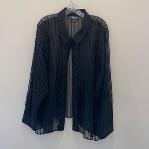 NEW MODCLOTH 4X BLACK BLOUSE SHEER TOP